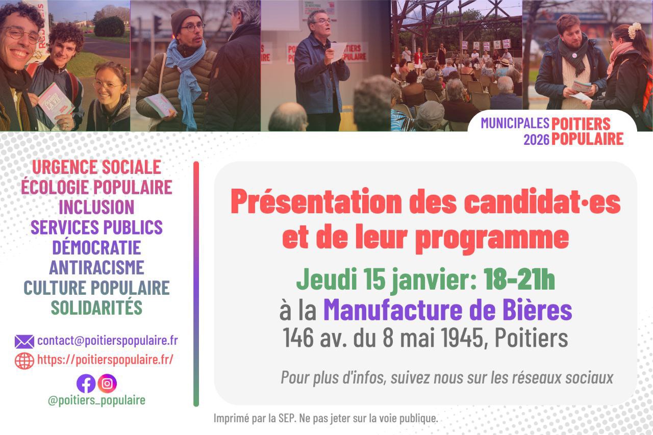 Le 15 janvier, une nouvelle étape pour Poitiers Populaire